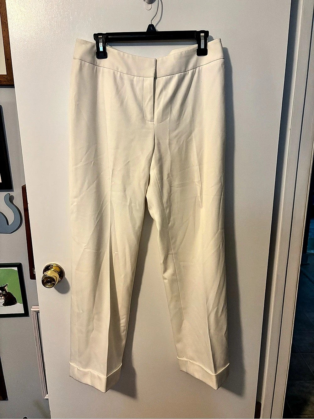 Vintage Mobwife Aesthetic Style&Co Stretch Straight Leg Pants Cream Size 12P